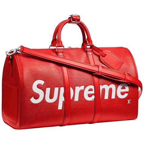 supreme lv duffle bag|louis vuitton supreme red duffle.